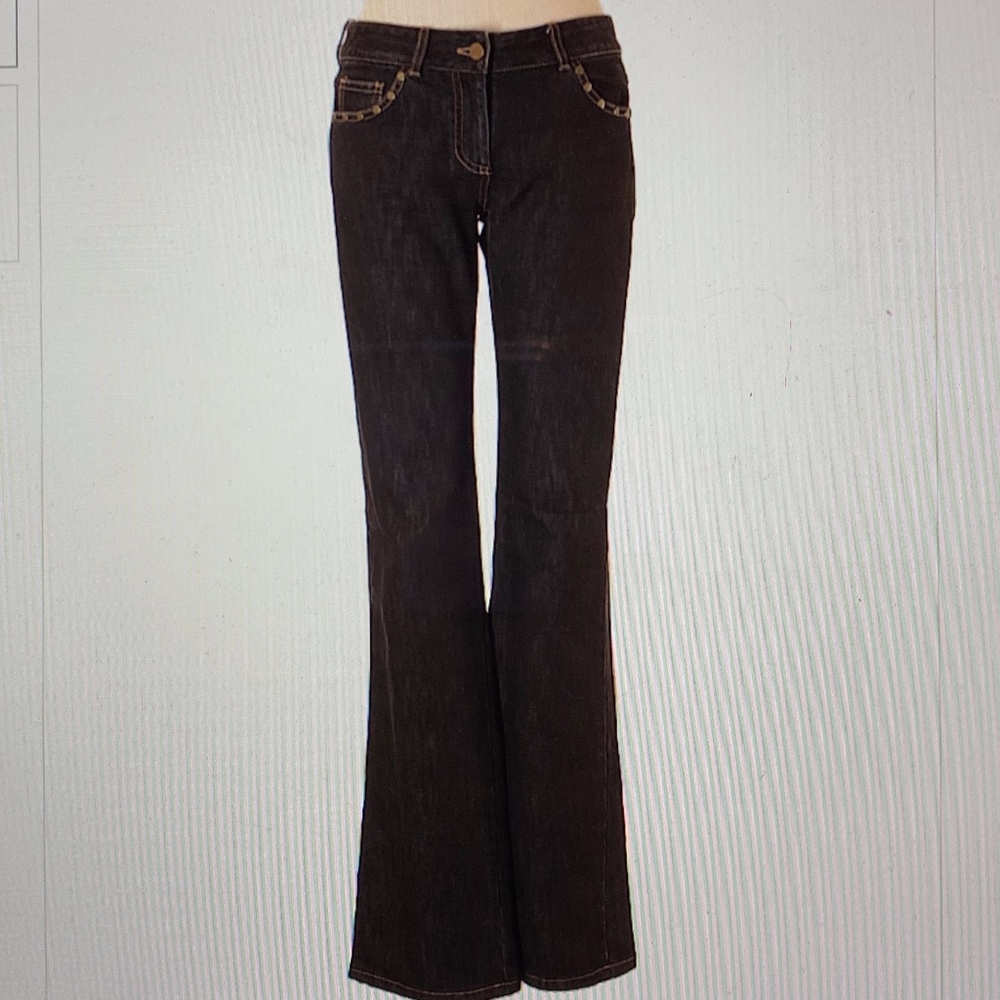 Boot Cut Black Jeans with Studded Pockets